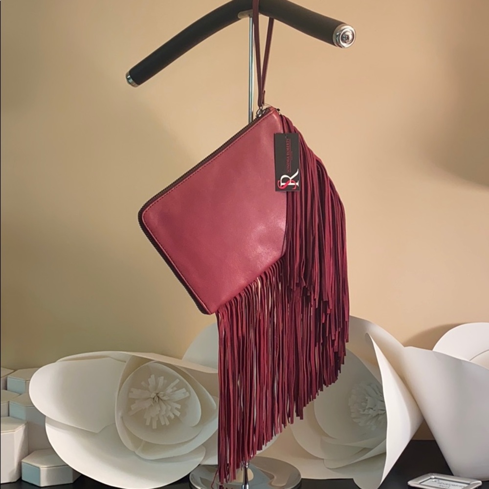 Sondra Roberts Leather Burgundy clutch